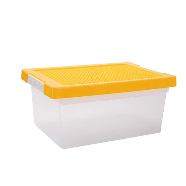 Legetøjskasse, Miljøvenlig, Plastmateriale, Rektangulær Form,Gul