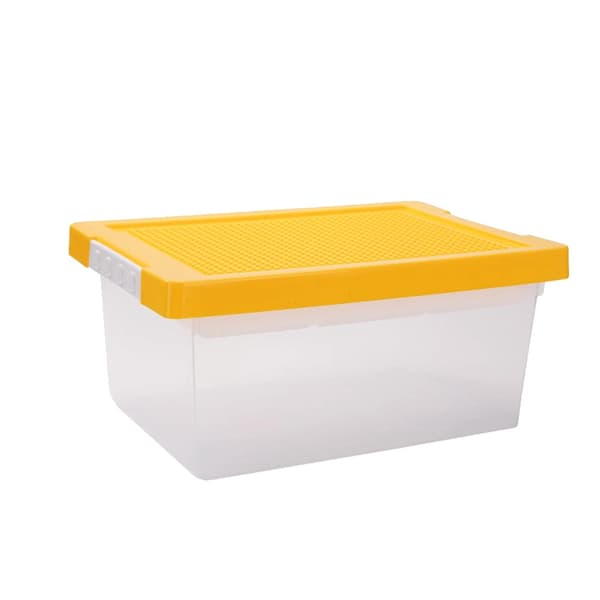 Legetøjskasse, Miljøvenlig, Plastmateriale, Rektangulær Form,Gul