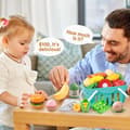 Miniatyrbillede 6 af 9: Børns køkkenlegetøj – legetøjsgrillsæt, vildtmad til piger og drenge (pink)