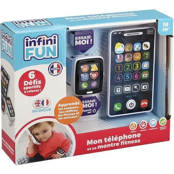 Telefon og ur - KD - Min telefon og fitnessur - Realistisk imitation til småbørn