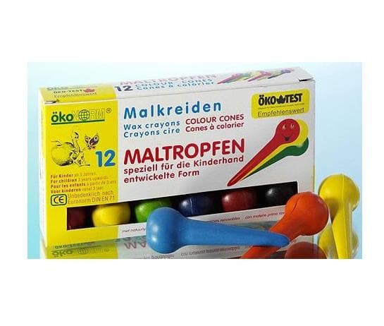 Konformade barnkritor med ekologiska pigment från Ökonorm 12-färger