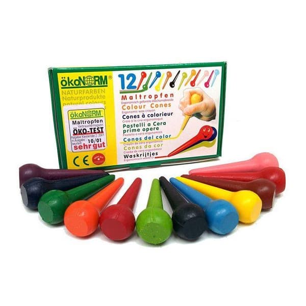 Konformade barnkritor med ekologiska pigment från Ökonorm 12-färger