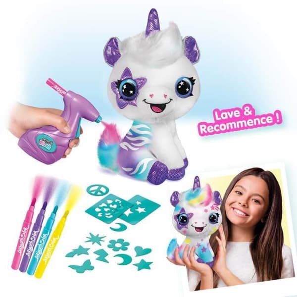 CANAL TOYS - Style 4 ever - Min plysch enhörning att anpassa - Spray Art plysch - OFG 228