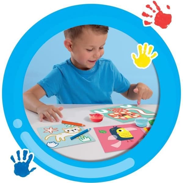 SES CREATIVE - Min första - 3 i 1 Fingermålning, färgläggning och klistermärken