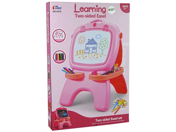 Kridtavle - Dobbeltsidet - med tuscher og kridt - Pink