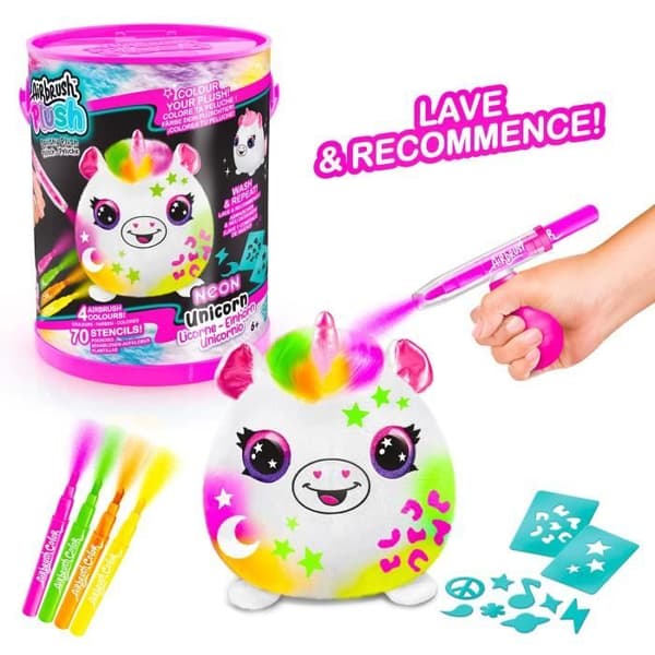 Canal Toys - Airbrush plysch - Neon Squish plysch fat med filtspetsar och schabloner - AIR 022