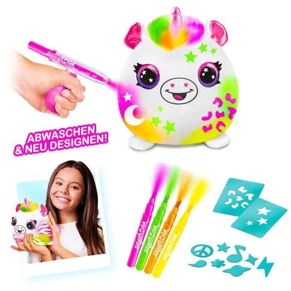 Canal Toys - Airbrush plysch - Neon Squish plysch fat med filtspetsar och schabloner - AIR 022