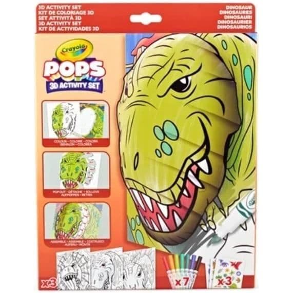 Creative - CRAYOLA - POPS 3D Dinosaurs - Fantastiska 3D dinosaurieteckningar! 6 åringar