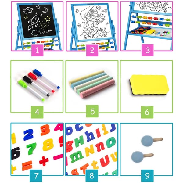 Ricokids magnetisk tavle roterende - blå