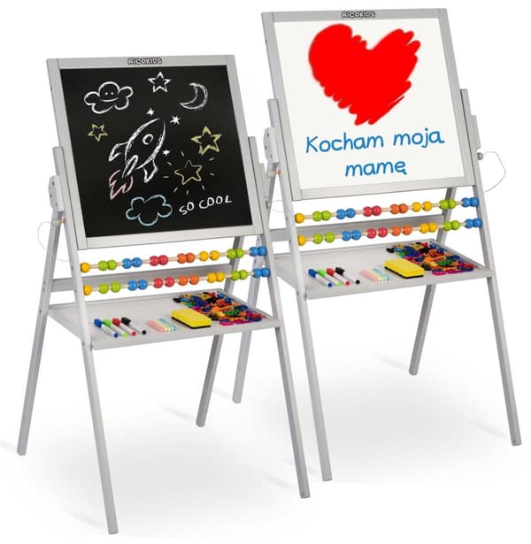 Ricokids magnetisk tavle roterende - grå