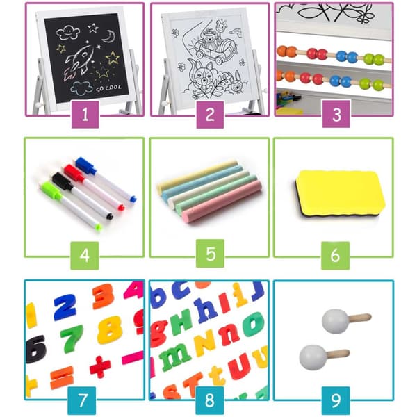 Ricokids magnetisk tavle roterende - grå