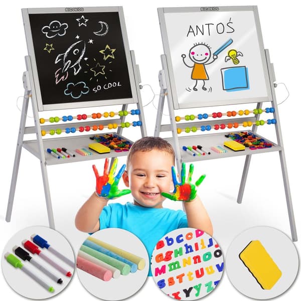 Ricokids magnetisk tavle roterende - grå
