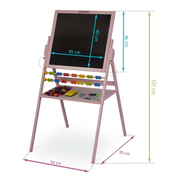 Ricokids magnetisk tavle roterende - pink