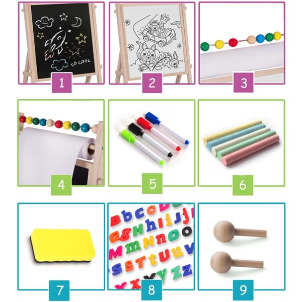 Ricokids magnetisk tavle roterende tavle
