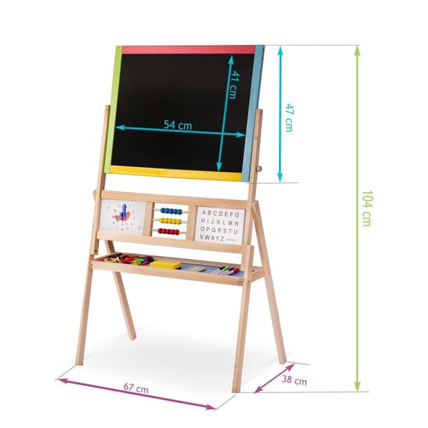 Ricokids Stor magnetisk tavle roterende ur - Flerfarvet