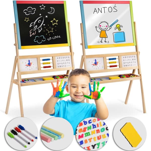 Ricokids Stor magnetisk tavle roterende ur - Flerfarvet