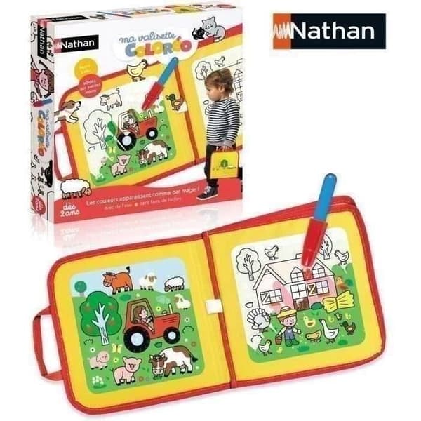 Kreativt spel - NATHAN - MIN COLOREO-RESVÄSKA - Magisk vattenfärg - Bärbar, fläckfri - Vattenmarkör