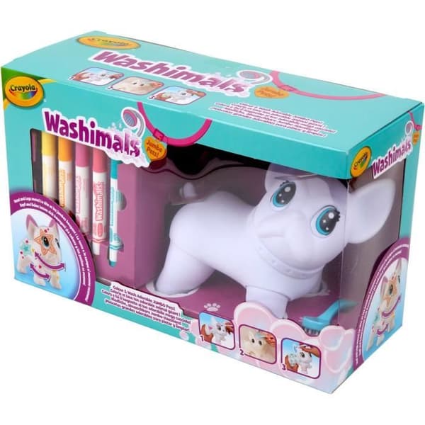 Färgläggning - CRAYOLA - Washimals Jumbo Dog - Jätte tvättbar hund att anpassa! 3 åringar