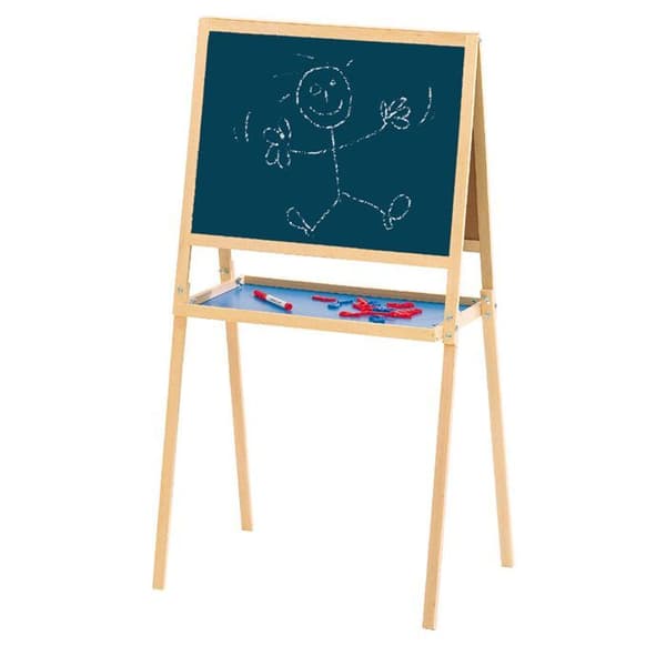 Jeujura - Creative dubbelsidig bräda i trä (krita + markörer)
