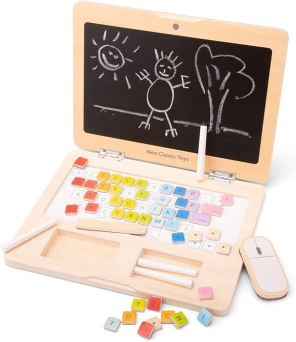 Utbildningsleksak - New Classic Toys - Min första bärbara dator - Certifierad FSC - 3 år och uppåt - Blandat