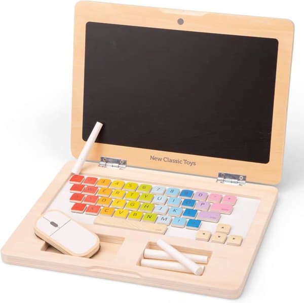 Utbildningsleksak - New Classic Toys - Min första bärbara dator - Certifierad FSC - 3 år och uppåt - Blandat