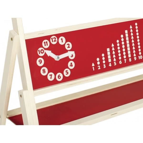 Dubbelsidig magnetisk barntavla och krita - ROBA - GASTON - H.112 cm - Röd