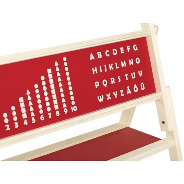 Dubbelsidig magnetisk barntavla och krita - ROBA - GASTON - H.112 cm - Röd