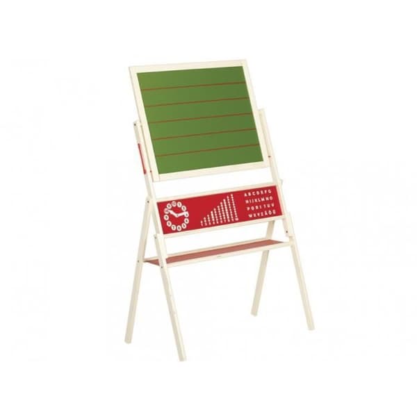 Dubbelsidig magnetisk barntavla och krita - ROBA - GASTON - H.112 cm - Röd
