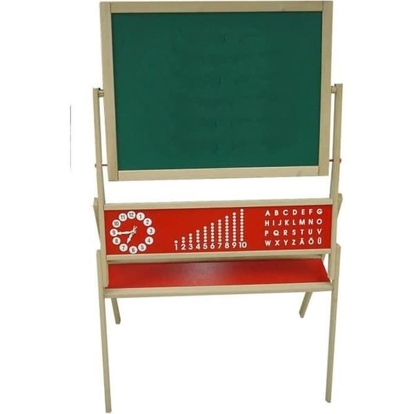 Dubbelsidig magnetisk barntavla och krita - ROBA - GASTON - H.112 cm - Röd