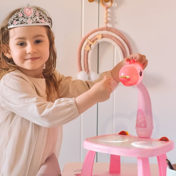 WOOPIE Tegnebræt Projektor Pink Giraf + Tuscher