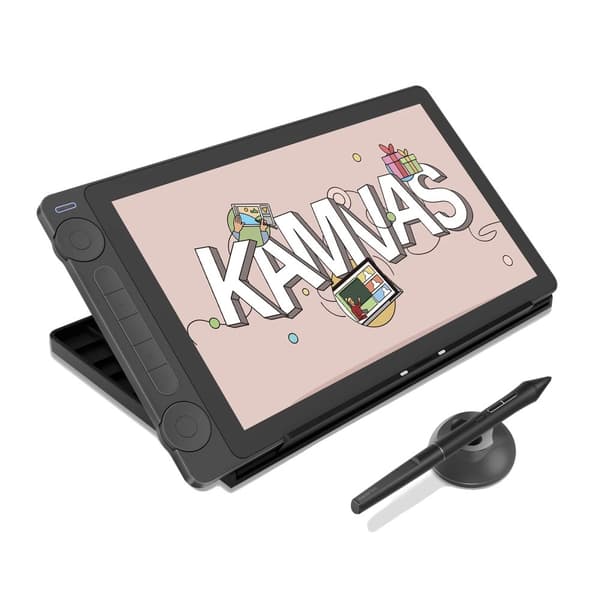 Huion Kamvas 13,3" Ritplatta, 16384 Trycknivåer, 1920 x 1080 Upplösning,Svart med stativ