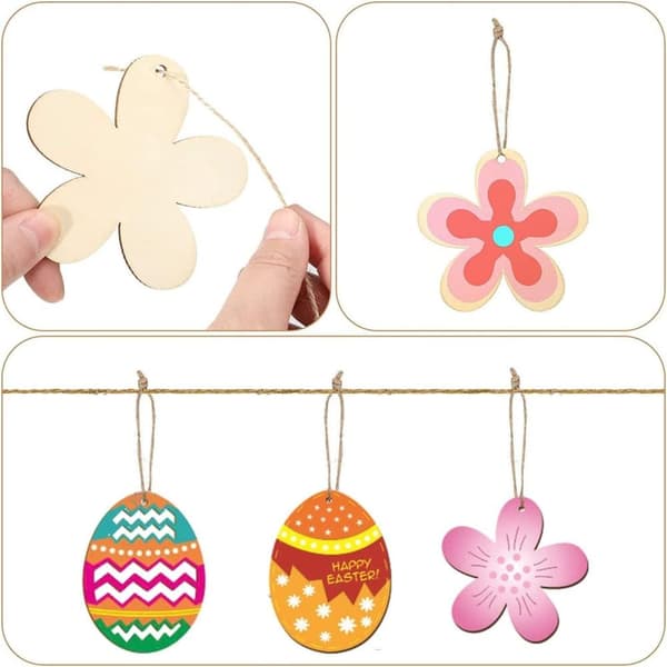 Easter Eggs, Easter Handmade Wooden Products, Easter Wooden Ornaments for Painting