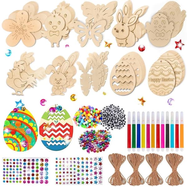 Easter Eggs, Easter Handmade Wooden Products, Easter Wooden Ornaments for Painting