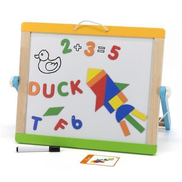 Viga - Tavel av magnetisk whiteboard och krita med tillbehör - Pedagogiska spel - Från 3 år.