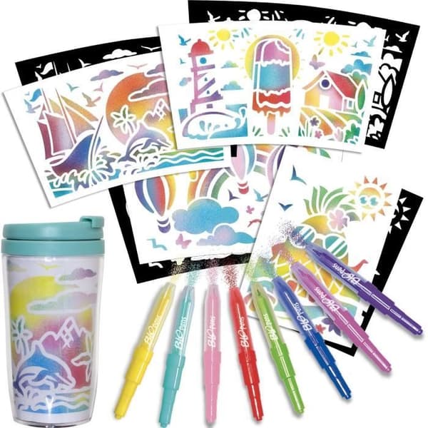 Blopens - LANSAY - Créa'mug - 9 stenciler - 1 mugg - Från 6 år