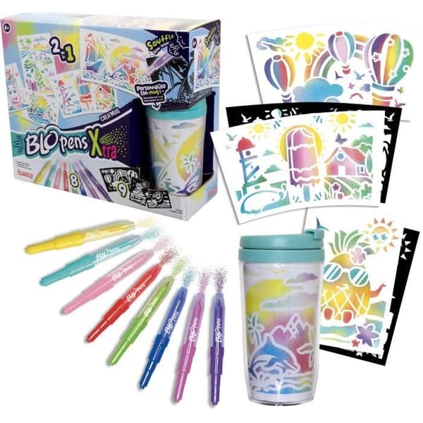 Blopens - LANSAY - Créa'mug - 9 stenciler - 1 mugg - Från 6 år