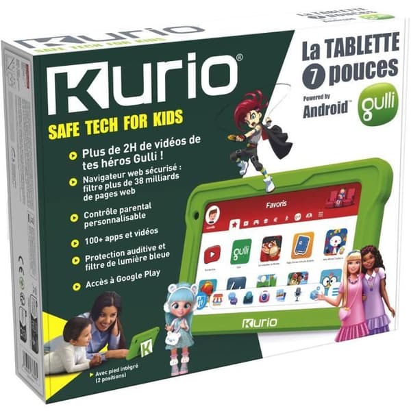 Surfplatta - Kurio - Gulli 7 tum - Android 13 - Föräldrakontroll - 100+ appar