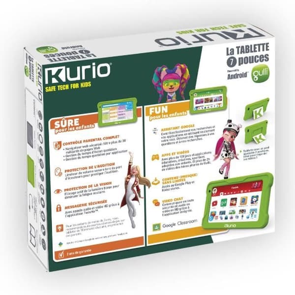 Surfplatta - Kurio - Gulli 7 tum - Android 13 - Föräldrakontroll - 100+ appar