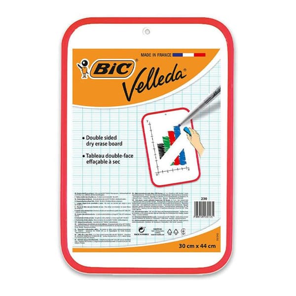 Dry Erase Board - BIC - Velleda - 30x44 cm - Röd - Paket om 1