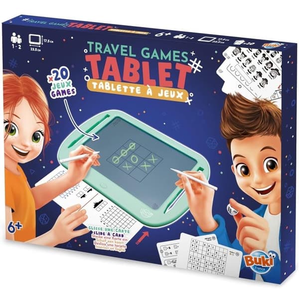 Resespel surfplatta - Buki Frankrike - 20 spel - Transparent skärm - 150g - Från 6 år
