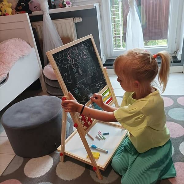 Utbildningstavla - Kruzzel - 3 i 1 - Magnetisk - Trä - Från 3 år