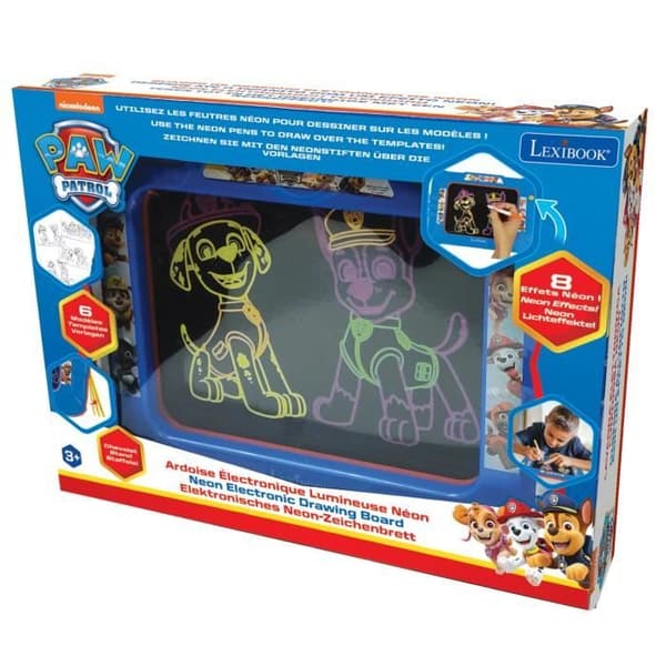 Paw Patrol neon lysande rittavla - LEXIBOOK - 6 färgmodeller