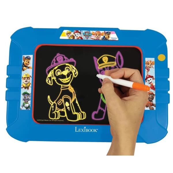 Paw Patrol neon lysande rittavla - LEXIBOOK - 6 färgmodeller
