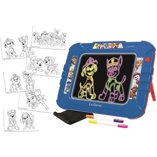 Paw Patrol neon lysande rittavla - LEXIBOOK - 6 färgmodeller