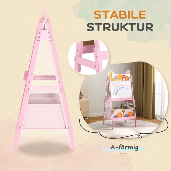 2-i-1 Børnebord, 49x53.5x113 cm, Pink