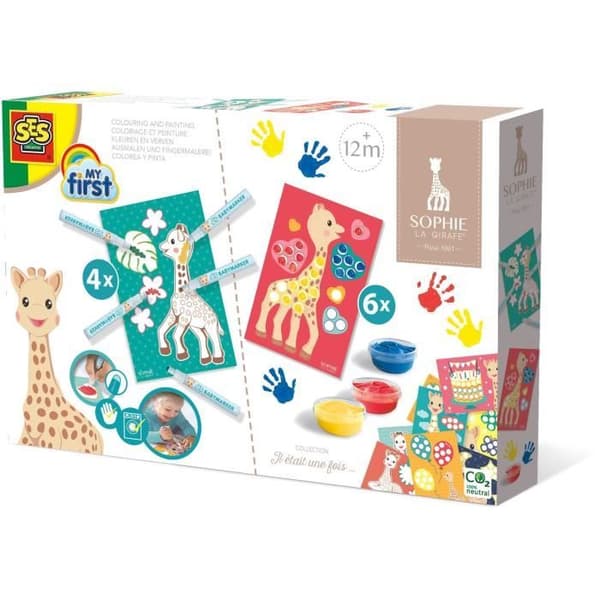 Sophie la Girafe SES CREATIVE Målar- och Målarset - För barn från 12 månader - Flerfärgad