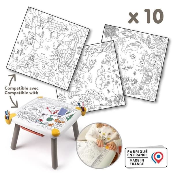 Smoby - Målarrefill för barnens kreativa bord - 10 målarblad