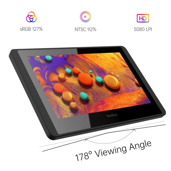 Grafik Tegne Tablet Monitor, 11,6 Tommer Størrelse, 8192 Trykniveauer, Passiv Teknologi,sort