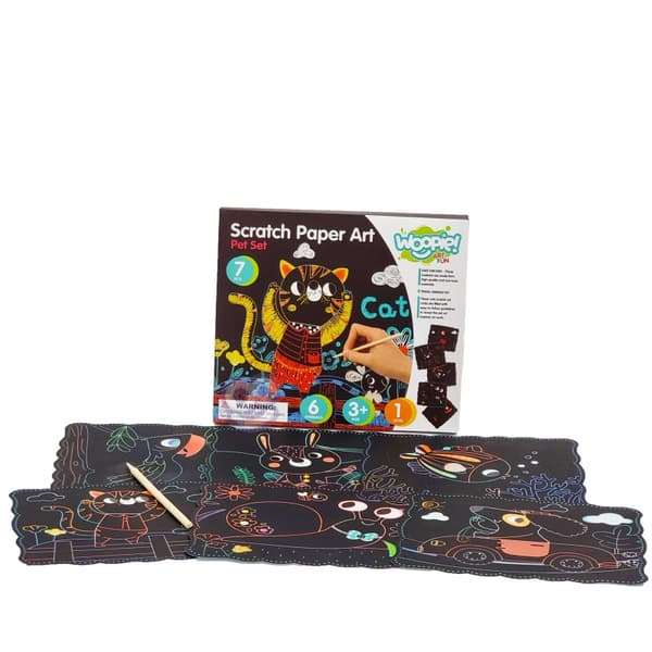 WOOPIE ART&FUN Creative Scratch Art sæt til børn – 7 dele