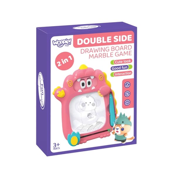 WOOPIE Znikopy Magnetisk Tavle 2-i-1 Arkade Flipperspil Maskine Lyserød